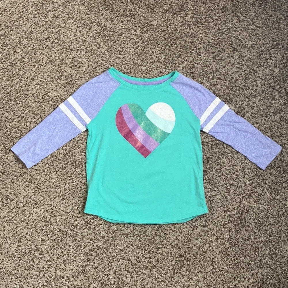 Girls Cat & Jack Springtime Glitter Raglan Tee Bundle - Picture 2 of 10